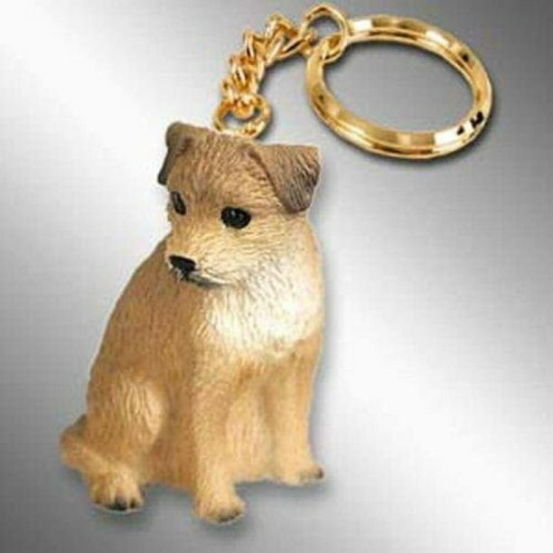 BORDER TERRIER Dog Puppy Quality Leather and Chrome Keyring 